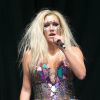 La chanteuse Kesha en concert lors du festival Wireless à Londres. Le 12 juillet 2013.