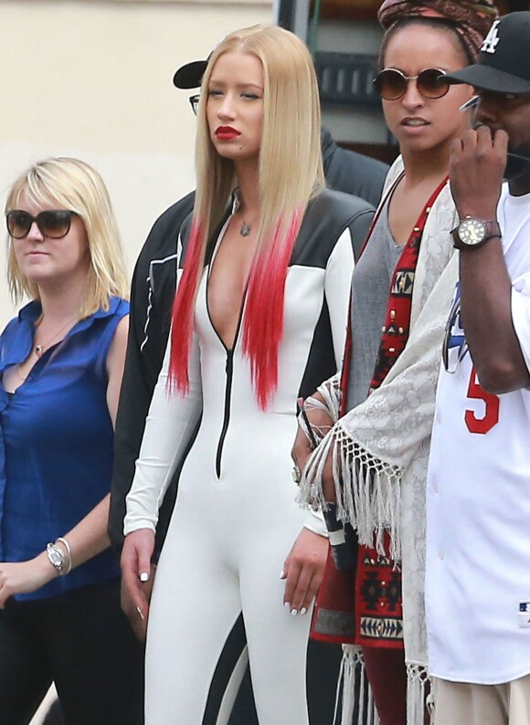 Iggy Azalea et Rita Ora sont sur le tournage du clip "Black Widow" à Los Angeles. Le 19 juillet 2014.
