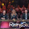 David Hallyday, Cathy Guetta, Morgan Serrano, Cali - Quatrième prime de "Rising Star" sur M6. Jeudi 16 octobre 2014.