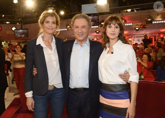 Alice Taglioni, Michel Drucker et Elodie Navarre - Enregistrement de l'émission "Vivement dimanche" à Paris le 15 octobre 2014. L'émission sera diffusée le 19 octobre.