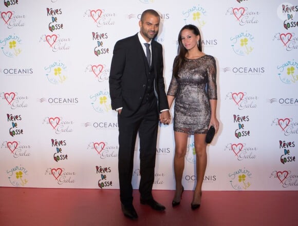 Tony Parker et sa femme Axelle Francine - 9éme édition du "Par Coeur Gala" à Lyon le 25 septembre 2014.