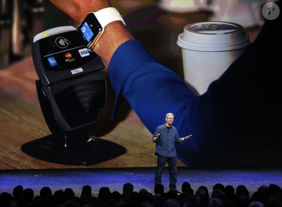 Tim Cook, boss d'Apple, présente les nouveautés de la marque à Cupertino, le 9 septembre 2014. 