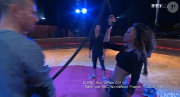 Louisy Joseph et Guillaume Foucault - Quatrième prime de "Danse avec les stars 5" sur TF1. Samedi 18 octobre 2014.