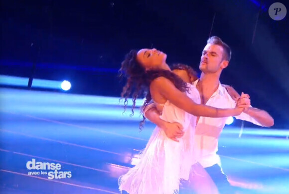 Louisy Joseph et Guillaume Foucault - Quatrième prime de "Danse avec les stars 5" sur TF1. Samedi 18 octobre 2014.