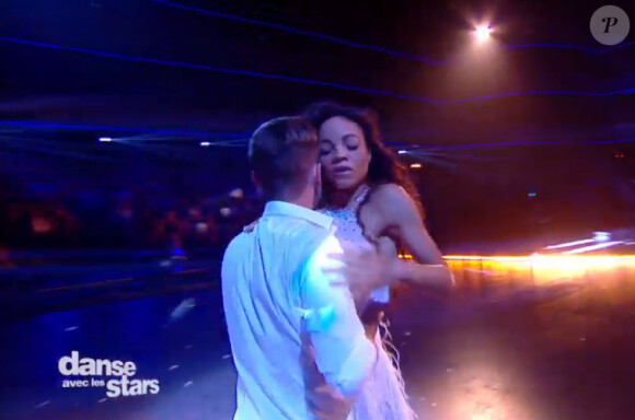 Louisy Joseph et Guillaume Foucault - Quatrième prime de "Danse avec les stars 5" sur TF1. Samedi 18 octobre 2014.