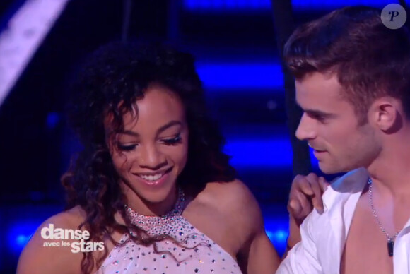 Louisy Joseph et Guillaume Foucault - Quatrième prime de "Danse avec les stars 5" sur TF1. Samedi 18 octobre 2014.