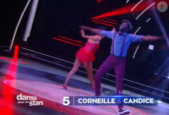 Corneille et Candice Pascal - Quatrième prime de "Danse avec les stars 5" sur TF1. Samedi 18 octobre 2014.