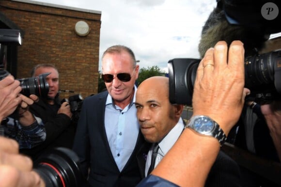 Paul Gascoigne lors de son arrivée au tribunal de Stevenage dans le Hertfordshire, le 5 août 2013