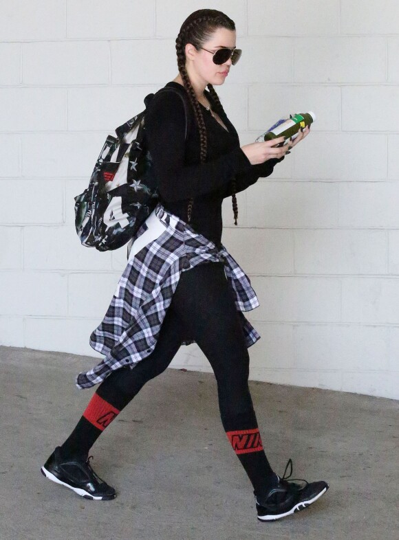 Khloe Kardashian se rend dans sa salle de gym à Beverly Hills le 21 octobre 2014