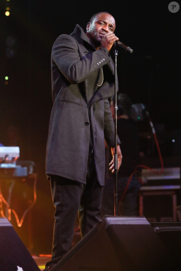 Akon interprète son nouveau single, Each is Own, lors des Trace Urban Music Awards 2014 au Casino de Paris. Le 22 octobre 2014.
