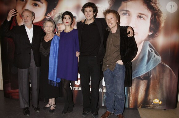 Claude Berri, Francoise Bertin, Audrey Tautou, Guillaume Canet et Laurent Stocker lors de l'avant-première du film Ensemble, c'est tout à Paris le 12 mars 2007