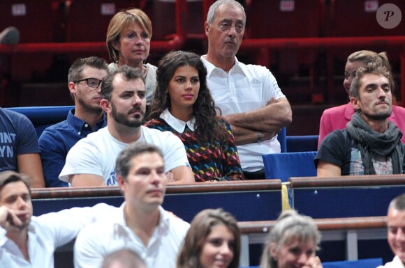 Noura, la compagne de Jo-Wilfried Tsonga lors du match de ce dernier au 3e jour du tournoi de tennis BNP Paribas Masters 2014 au palais Omnisports de Paris Bercy, le 29 octobre 2014 à Paris