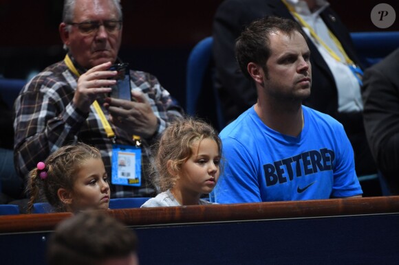 Les jumelles de Roger Federer, Myla Rose et Charlene Riva lors du troisième jour du tournoi BNP Paribas Masters au POPB, le 29 octobre 2014 à Paris
