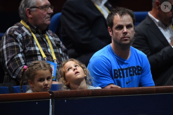 Les jumelles de Roger Federer, Myla Rose et Charlene Riva lors du troisième jour du tournoi BNP Paribas Masters au POPB, le 29 octobre 2014 à Paris