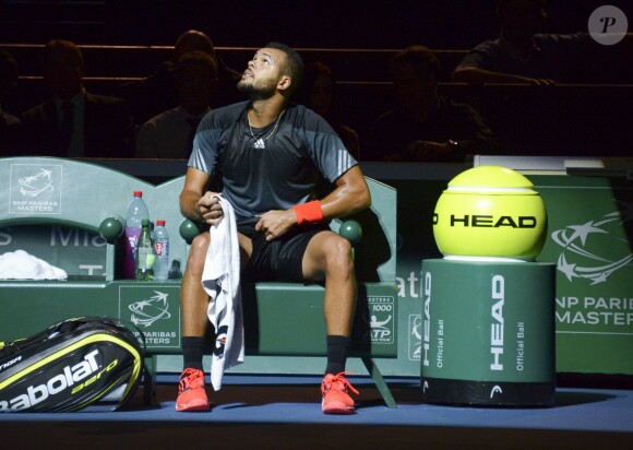 Jo-Wilfried Tsonga vainqueur de son match face à Jurgen Melzer le 29 octobre 2014 lors du BNP Paribas Masters à Paris