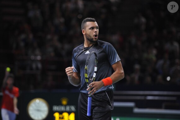 Jo-Wilfried Tsonga vainqueur de son match face à Jurgen Melzer le 29 octobre 2014 lors du BNP Paribas Masters à Paris
