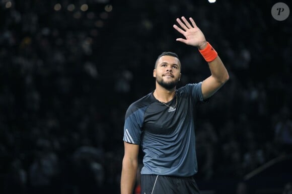 Jo-Wilfried Tsonga vainqueur de son match face à Jurgen Melzer le 29 octobre 2014 lors du BNP Paribas Masters à Paris