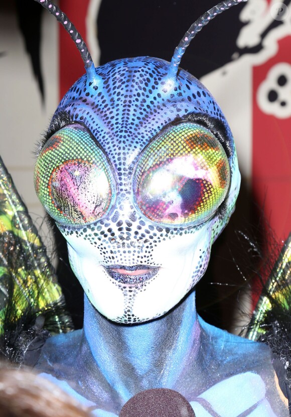 Heidi Klum déguisée en papillon alien pour la 15ème soirée "Moto X" d'Hallloween au "TAO Downtown". New York, le 31 octobre 2014.