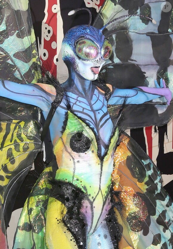 Heidi Klum dans son costume de papillon alien pour la 15ème soirée "Moto X" d'Hallloween au "TAO Downtown". New York, le 31 octobre 2014.