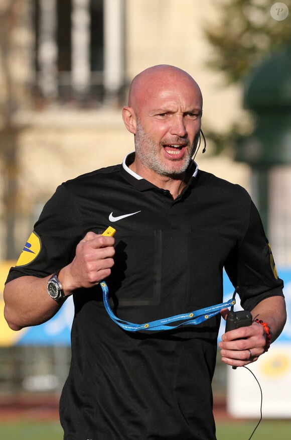 Frank Leboeuf lors des 13e Journées de l'arbitrage au stade Emile Anthoine, à Paris le 30 octobre 2014