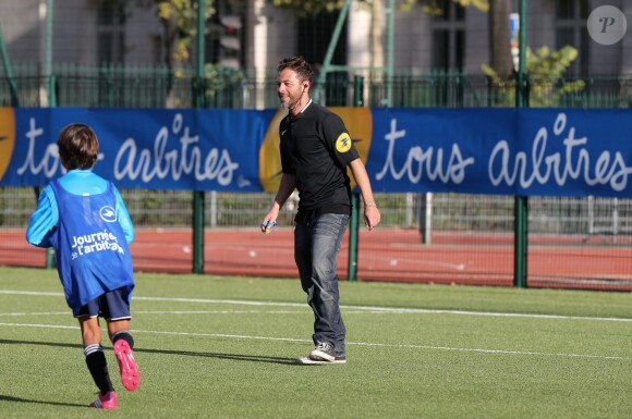Christophe Maé lors des 13e Journées de l'arbitrage au stade Emile Anthoine, à Paris le 30 octobre 2014