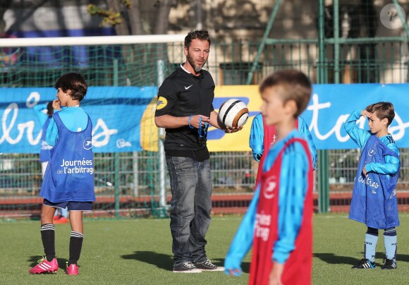 Christophe Maé lors des 13e Journées de l'arbitrage au stade Emile Anthoine, à Paris le 30 octobre 2014
