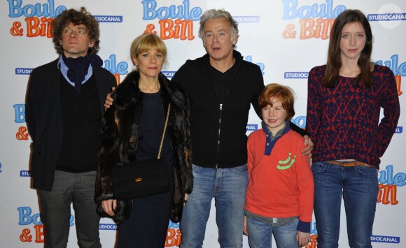 Nicolas Vaude, Marina Fois, Franck Dubosc, Charles Crombez et Sara Giraudeau - Avant-première du film "Boule et Bill" à Paris le 24 février 2013.