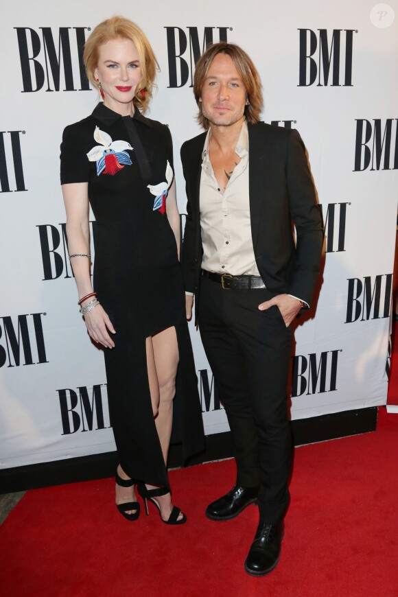 Keith Urban et Nicole Kidman lors des BMI Country Awards à Nashville, le 4 novembre 2014.