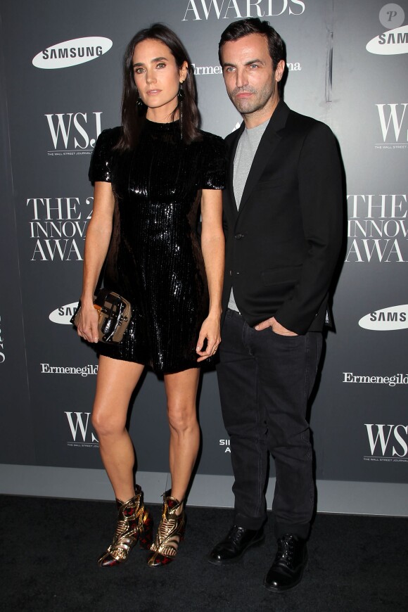 Jennifer Connelly et Nicolas Ghesquière assistent aux WSJ Innovator Awards au musée d'art moderne, à New York. Le 5 novembre 2014.