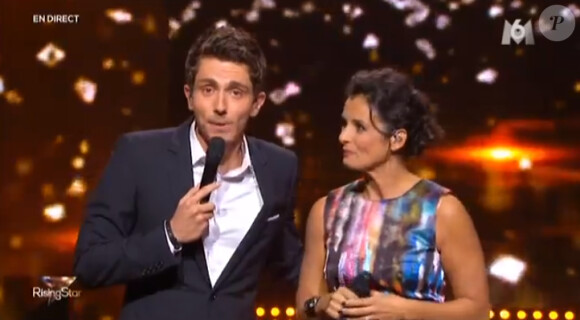 Guillaume Pley et Fautine Bollaert - Deuxième prime de "Rising Star" sur M6. Le 2 octobre 2014.