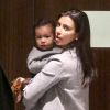 Kim Kardashian et la craquante North arrivent à leur appartement, à SoHo. New York, le 7 novembre 2014.