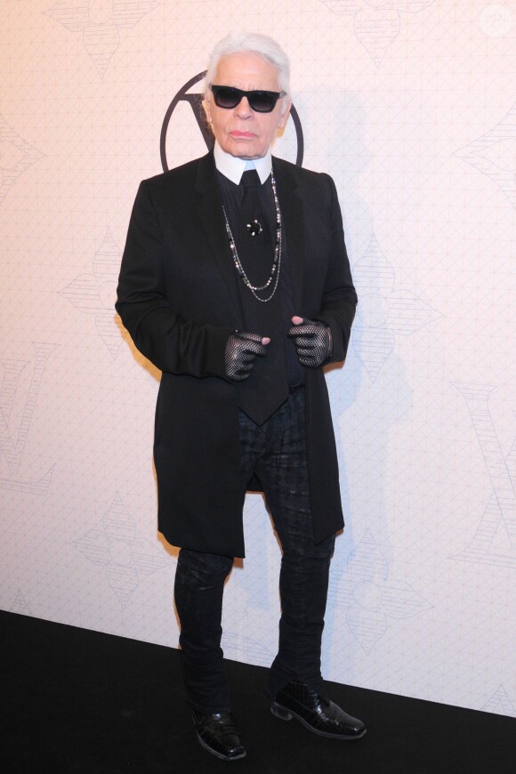 Karl Lagerfeld assiste au dîner "Louis Vuitton celebrating Monogram" organisé par Louis Vuitton au MoMA. New York, le 7 novembre 2014.