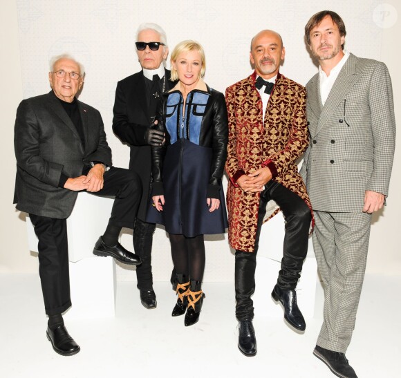 Frank Gehry, Karl Lagerfeld, Cindy Sherman, Christian Louboutin et Marc Newson, iconoclastes de la collection Louis Vuitton celebrating Monogram, assistent au dîner "Louis Vuitton celebrating Monogram" organisé par Louis Vuitton au MoMA. New York, le 7 novembre 2014.