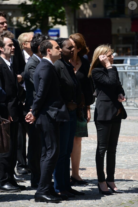 Rama Yade et son époux Joseph Zimet aux obsèques d'Olivier Ferrand à Paris, le 30 juin 2012. 