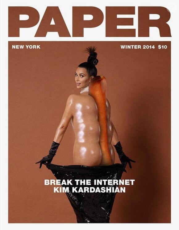 Kim Kardashian transformée en hot dog pour le magazine Paper.