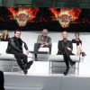 Josh Hutcherson, Jennifer Lawrence, Liam Hemsworth et le cast de Hunger Games: Mockingjay Part 1, New York, le 15 novembre 2014.