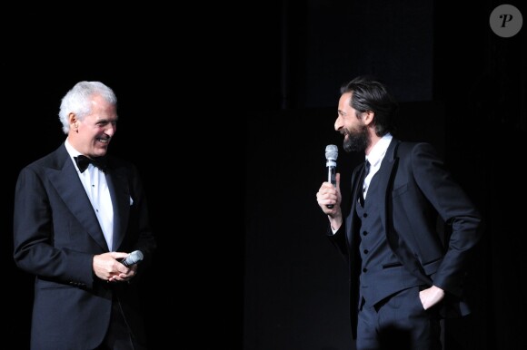 Marco Tronchetti Provera, Adrien Brody - Cocktail et dîner pour la présentation du calendrier Pirelli 2015 à Milan. Le 18 novembre 2014 