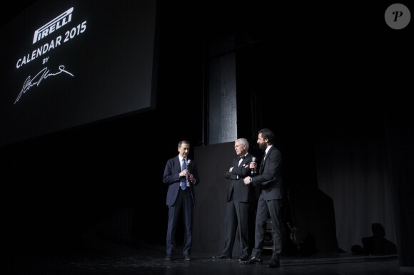 Giuseppe Sala, Marco Tronchetti Provera, Adrien Brody - Cocktail et dîner pour la présentation du calendrier Pirelli 2015 à Milan. Le 18 novembre 2014 
