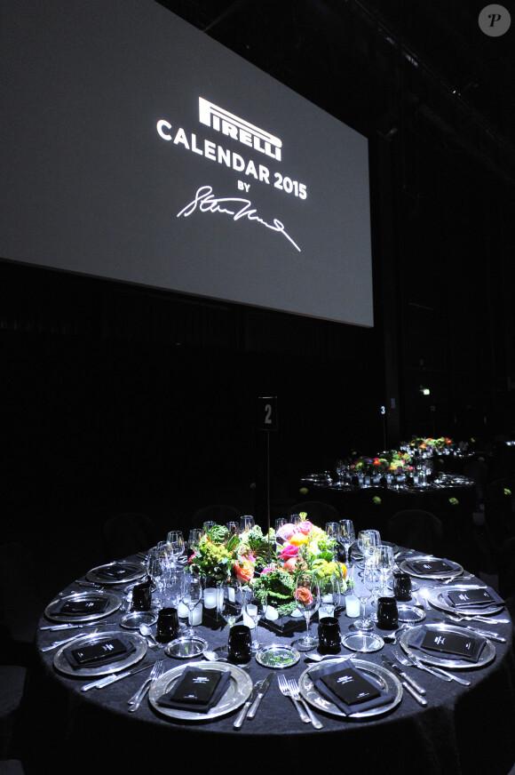 Illustration - Cocktail et dîner pour la présentation du calendrier Pirelli 2015 à Milan. Le 18 novembre 2014 