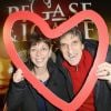 Corinne et Gilles Benizio (Shirley et Dino) lors du gala caritatif à l'occasion de la présentation du spectacle Pégase & Icare du cirque Alexis Gruss au profit de Mécénat Chirurgie Cardiaque à Paris, le 20 novembre 2014