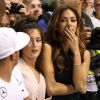 Nicole Scherzinger, émue aux larmes après le titre de champion du monde décroché par Lewis Hamilton lors du dernier Grand Prix de la saison de F1 à Abou Dhabi, le 23 novembre 2014