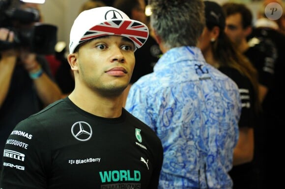 Nick Hamilton, le frère de Lewis, lors du sacre de son frère au Grand Prix d'Abou Dhabi, le 23 novembre 2014