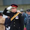 Le prince Harry assiste à la présentation du 26e escadron du régiment de la Royal Air Force Honington à Bury St Edmunds, le 13 novembre 2014