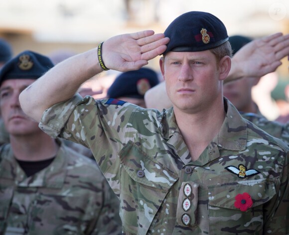 Le prince Harry en Afghanistan sur la base de Kandahar, le 9 novembre 2014, pour le remembrance sunday.