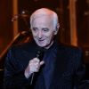 Charles Aznavour lors de son concert au parc des expositions Crocus à Moscou, le 3 octobre 2014.