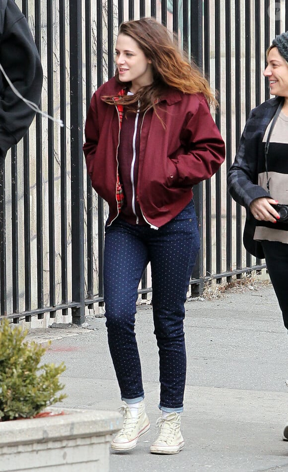 Kristen Stewart sur le tournage du film Still Alice à New York. Le 17 mars 2014.