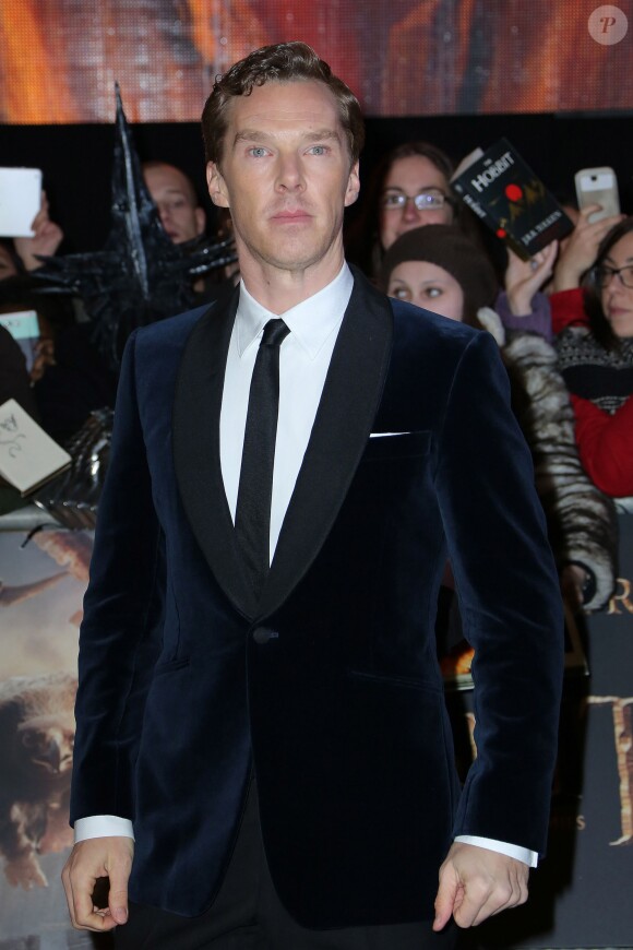 Benedict Cumberbatch lors de la première du Hobbit : La Bataille des Cinq Armées (The Hobbit: The Battle OF The Five Armies) à l'Odeon Leicester Square, Londres, le 1er décembre 2014.