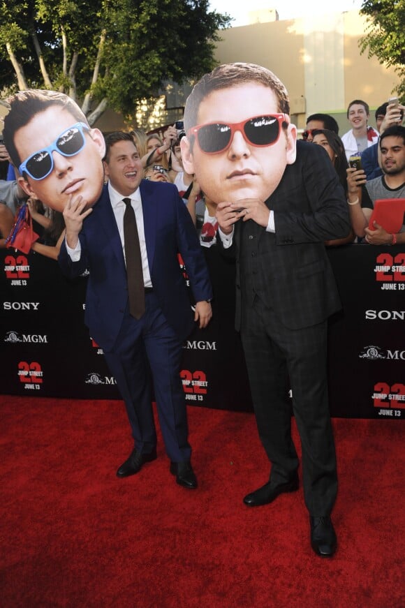 Channing Tatum et Jonah Hill s'amusent à l'avant-première de 22 Jump Street le 10 juin 2014 à Los Angeles. ©Abaca Press
