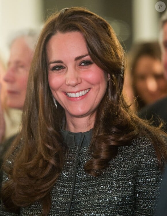 Catherine Kate Middleton, la duchesse de Cambridge, enceinte et le prince William lors d'une réception avec Hillary Clinton et sa fille Chelsea, au Consulat Britannique à New York, le 8 décembre 2014.