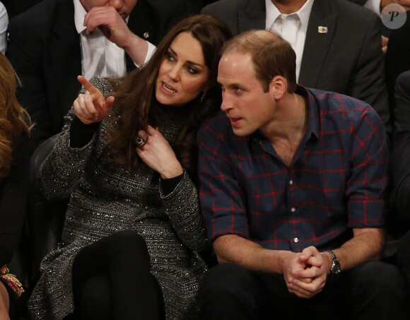 Kate Middleton et le Prince William à un match de basket ball, le 8 Décembre 2014 au Barclays Center à Brooklyn.